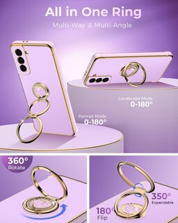 Foto 3 | Foto 3 | Funda De Teléfono Xyz Para Samsung Galaxy S21 Plus Con Soporte Morado - Venta Internacional.