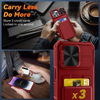 Foto 2 | Foto 2 | Funda Givelot 5 En 1 Para Iphone 16 Pro Max Con Tarjetero Color Rojo - Venta Internacional.