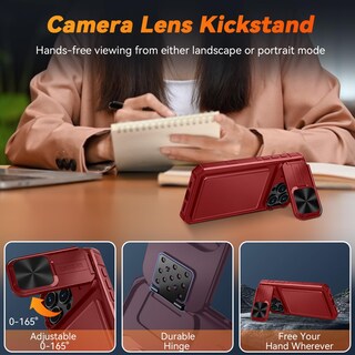 Foto 3 | Foto 3 | Funda Givelot 5 En 1 Para Iphone 16 Pro Max Con Tarjetero Color Rojo - Venta Internacional.