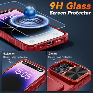 Foto 5 | Foto 5 | Funda Givelot 5 En 1 Para Iphone 16 Pro Max Con Tarjetero Color Rojo - Venta Internacional.