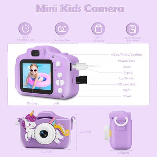 Foto 7 | Foto 7 | Cámara Para Niños Pouene Digital 1080p Con Funda De Silicona Sd De 32 Gb - Venta Internacional.