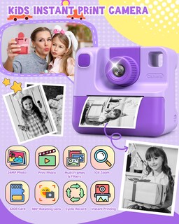 Foto 2 | Foto 2 | Cámara Infantil Con Impresión Instantánea Letshaha 24 Mp 1080p Púrpura Durante Más De 3 Años - Venta Internacional.