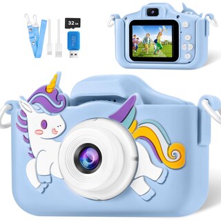 Foto 1 | Foto 1 | Cámara Digital Para Niños Pouene Con Protección De Silicona De 32 Gb Color Azul - Venta Internacional.