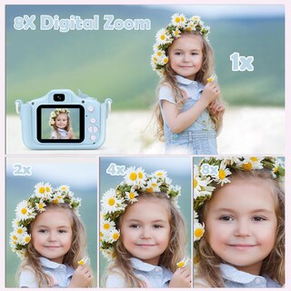Foto 4 | Foto 4 | Cámara Digital Para Niños Pouene Con Protección De Silicona De 32 Gb Color Azul - Venta Internacional.