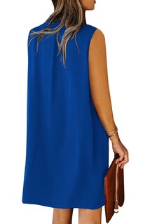 Foto 2 | Foto 2 | Vestido De Verano Dress Wior 2024 Con Cuello En V Sin Mangas Para Mujer Azul Xl - Venta Internacional.