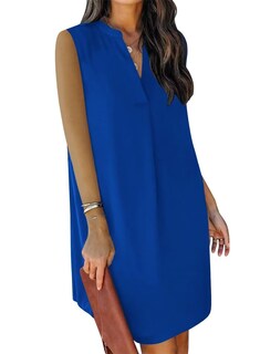 Foto 3 | Foto 3 | Vestido De Verano Dress Wior 2024 Con Cuello En V Sin Mangas Para Mujer Azul Xl - Venta Internacional.