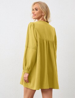 Foto 6 | Foto 6 | Vestido Calbatic Para Mujer Fluido Manga Larga Y Abullonada Mini Verde - Venta Internacional.