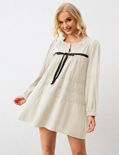Foto 6 | Foto 6 | Minivestido Fluido De Manga Larga Abullonada Para Mujer De Dress Calbatic - Venta Internacional.