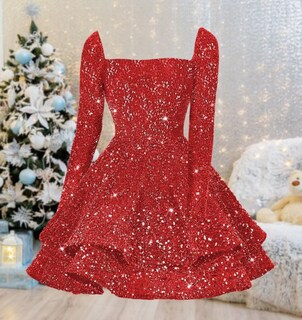 Foto 3 | Foto 3 | Vestido De Bienvenida Yoff Con Purpurina  Lentejuelas Escalonadas  Línea A  Amarillo 10 - Venta Internacional.