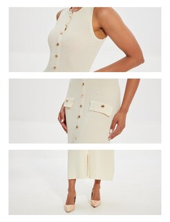Foto 6 | Foto 6 | Vestido Largo Bqdcqb Para Mujer Sin Mangas Ajustado Acanalado Color Albaricoque - Venta Internacional.