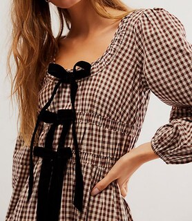 Foto 5 | Foto 5 | Vestido Midi Mybfyabo Para Mujer Verano 2024 Bohemio A Cuadros Con Volantes - Venta Internacional.