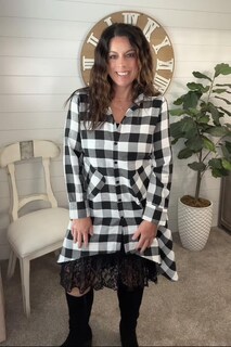 Foto 4 | Foto 4 | Vestido Camisero Olrain Para Mujer Cuello En V Manga Larga Blanco - Venta Internacional.