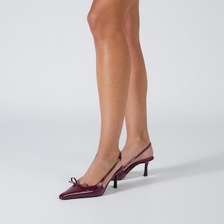 Foto 5 | Foto 5 | Tacones Slingback Mavmax Burgundy Para Mujer Tacones De Aguja De 7 5 Cm - Venta Internacional.