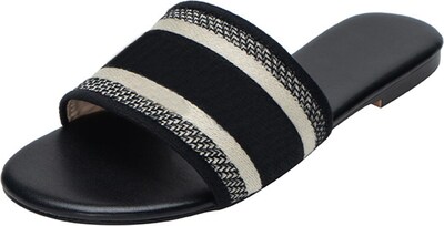 Foto 1 | Foto 1 | Sandalias Kunsecsh Bordadas Con Banda Para Mujer Punta Abierta Color Negro 38 - Venta Internacional.
