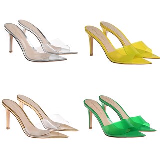 Foto 7 | Foto 7 | Sandalias Rynkoma Para Mujer Con Punta Abierta Y Tacón De Aguja Transparente - Venta Internacional.