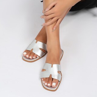 Foto 5 | Foto 5 | Slide Sandals Stratuxx Kaze Vestido Plano Con Punta Abierta Para Mujer Negro - Venta Internacional.