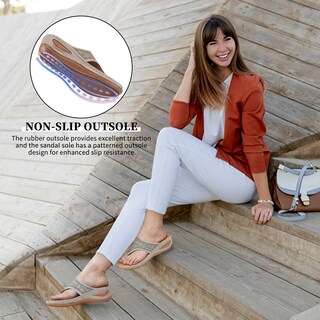 Foto 2 | Foto 2 | Sandalias Ecetana Dressy Wedge Cómodas Antideslizantes Con Diamantes De Imitación - Venta Internacional.