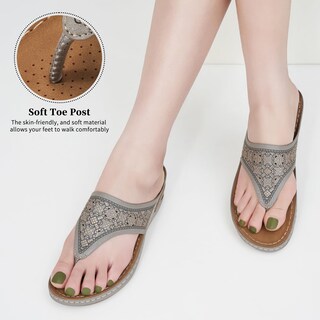 Foto 4 | Foto 4 | Sandalias Ecetana Dressy Wedge Cómodas Antideslizantes Con Diamantes De Imitación - Venta Internacional.