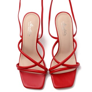 Foto 4 | Foto 4 | Sandalias De Tacón Mostrin Con Tiras Rojas Y Cordones Stiletto Para Mujer - Venta Internacional.