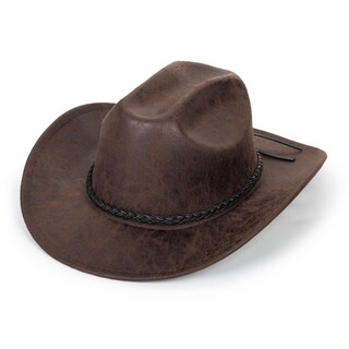 Foto 1 | Foto 1 | Sombrero De Vaquero Mawjom De Piel Sintética Sintética Western Coffee Unisex - Venta Internacional.