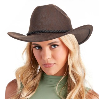 Foto 3 | Foto 3 | Sombrero De Vaquero Mawjom De Piel Sintética Sintética Western Coffee Unisex - Venta Internacional.