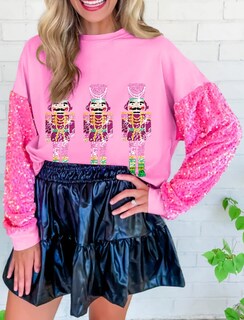 Foto 5 | Foto 5 | Sudadera Aonoapll Con Lentejuelas Bordadas Con Cascanueces Navideños - Venta Internacional.