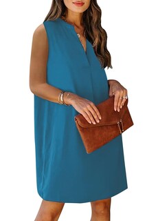 Foto 7 | Foto 7 | Vestido Wkior Para Mujer Cuello En V Sin Mangas Casual Verano Color Índigo M - Venta Internacional.