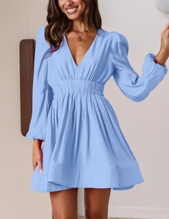 Foto 2 | Foto 2 | Vestido Faiable Mini Con Cuello En V Profundo Y Manga Larga Para Mujer - Venta Internacional.