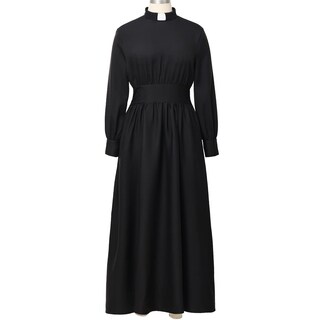 Foto 3 | Foto 3 | Vestido Para Clérigos Eclesiásticos Camdom Manga Larga Línea A Maxi Negro - Venta Internacional.