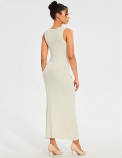 Foto 7 | Foto 7 | Vestido Largo Bqdcqb Para Mujer Sin Mangas Ajustado Acanalado Color Albaricoque - Venta Internacional.