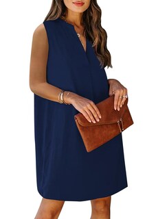 Foto 7 | Foto 7 | Vestido De Playa Con Cuello En V Para Mujer Vestido De Primavera Talla S Color Azul - Venta Internacional.