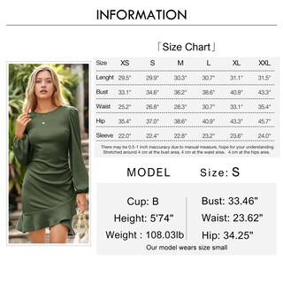 Foto 6 | Foto 6 | Dress Byinns 2024 Suéter De Punto Ajustado Con Minivolantes Dobladillo Con Volantes Para Mujer - Venta Internacional.