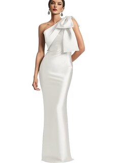Foto 1 | Foto 1 | Vestido Mkojaa Mkojaa Con Un Solo Hombro Diseño De Sirena Color Marfil - Venta Internacional.