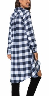 Foto 6 | Foto 6 | Vestido Camisero Olrain Para Mujer Cuello En V Manga Larga Azul Y Blanco - Venta Internacional.