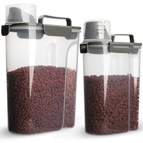 Recipiente De Almacenamiento De Comida Tiovery Para Perros Y Gatos  Paquete De 2  Color Gris - Venta Internacional.
