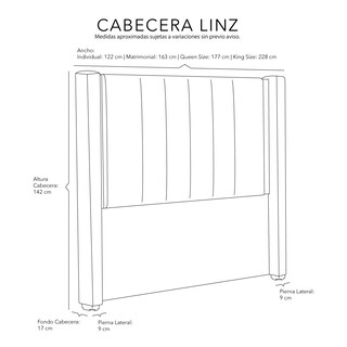 Foto 6 | Foto 6 | Cabecera Dicasa Linz Gris Queen Size