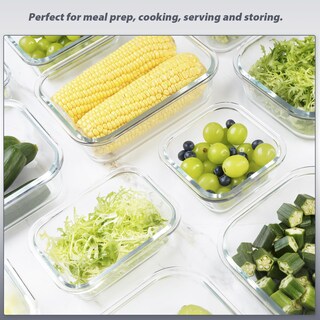Foto 2 | Foto 2 | Recipientes De Vidrio Para Almacenamiento De Alimentos Ailtec Paquete De 12 Con Tapas De 1 05 L - Venta Internacional.
