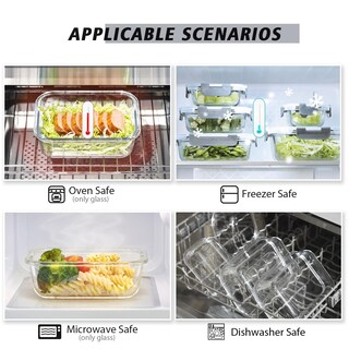 Foto 6 | Foto 6 | Recipientes De Vidrio Para Almacenamiento De Alimentos Ailtec Paquete De 12 Con Tapas De 1 05 L - Venta Internacional.