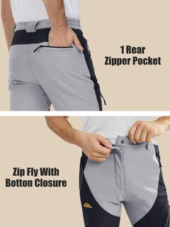 Foto 6 | Foto 6 | Pantalones De Nieve Magcomsen Impermeables Softshell Para Hombre Color Gris Claro - Venta Internacional.