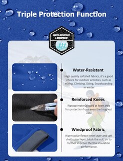 Foto 5 | Foto 5 | Pantalones De Senderismo Magcomsen Winter Waterproof Para Hombre - Azul - Venta Internacional.