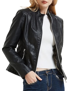 Foto 1 | Foto 1 | Chaqueta De Piel Geschallino Para Mujer  Piel Sintética  Color Negro  Talla L - Venta Internacional.