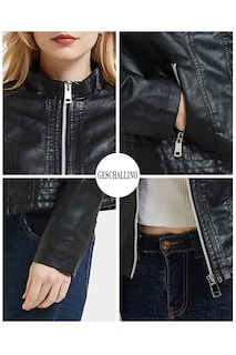 Foto 5 | Foto 5 | Chaqueta De Piel Geschallino Para Mujer  Piel Sintética  Color Negro  Talla L - Venta Internacional.