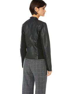 Foto 2 | Foto 2 | Chaqueta Sebby Collection De Piel Sintética Moto Black Para Mujer Xl - Venta Internacional.