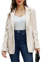 Chaqueta Blazer Risissida 21002 Para Mujer De Piel Sintética Blanca - Venta Internacional.