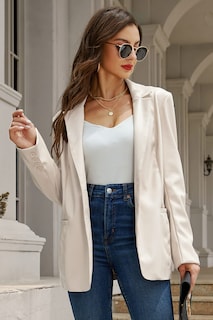 Foto 5 | Foto 5 | Chaqueta Blazer Risissida 21002 Para Mujer De Piel Sintética Blanca - Venta Internacional.