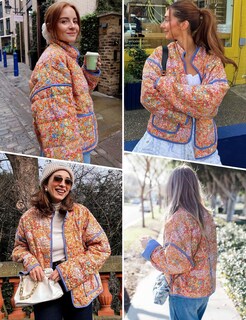 Foto 6 | Foto 6 | Chaqueta Arssm Floral Acolchada Puffer Vintage Naranja Para Mujer - Venta Internacional.