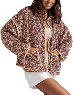 Foto 1 | Foto 1 | Chaqueta Arssm Floral Acolchada Puffer Vintage Roja Para Mujer - Venta Internacional.