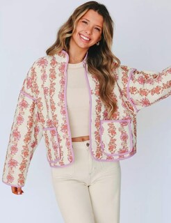 Foto 2 | Foto 2 | Chaqueta Arssm Floral Acolchada Puffer Vintage Morada Para Mujer - Venta Internacional.