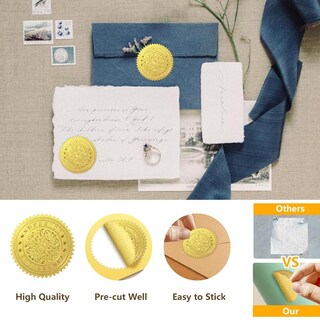 Foto 4 | Foto 4 | Sticker Seals Peacoblue Con Forma De Lazo Estampado En Lámina Dorada De 5 Cm 100 Unidades - Venta Internacional.