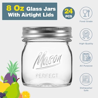 Foto 2 | Foto 2 | Frascos De Vidrio Para Conservas Mason Jars Esrentle  Paquete De 16 Unidades  250 Ml  Con Tapas - Venta Internacional.